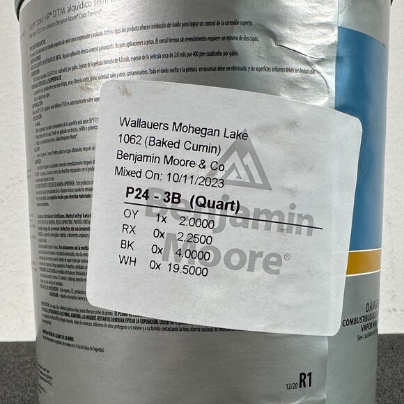 Benjamin Moore Super Spec HP DTM Alkyd Semi-Gloss Baked Cumin Color Oil Paint - Picture 3 of 5